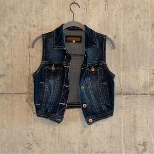 Vintage Wall Flower Denim vest